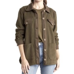 Blank NYC Green Sherpa Shacket SZ Med